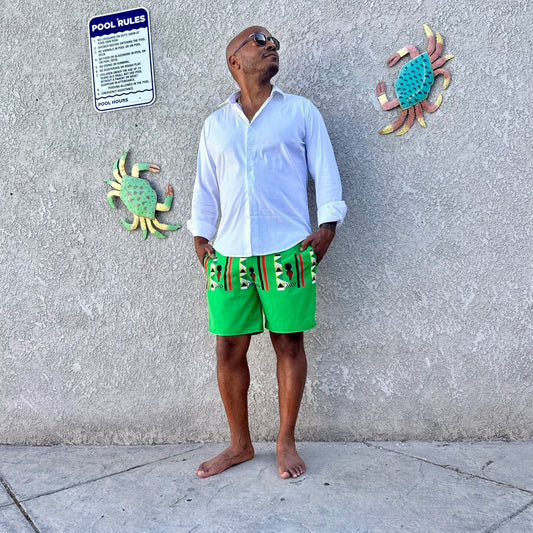 Men's Recycled Swim Trunks - Green