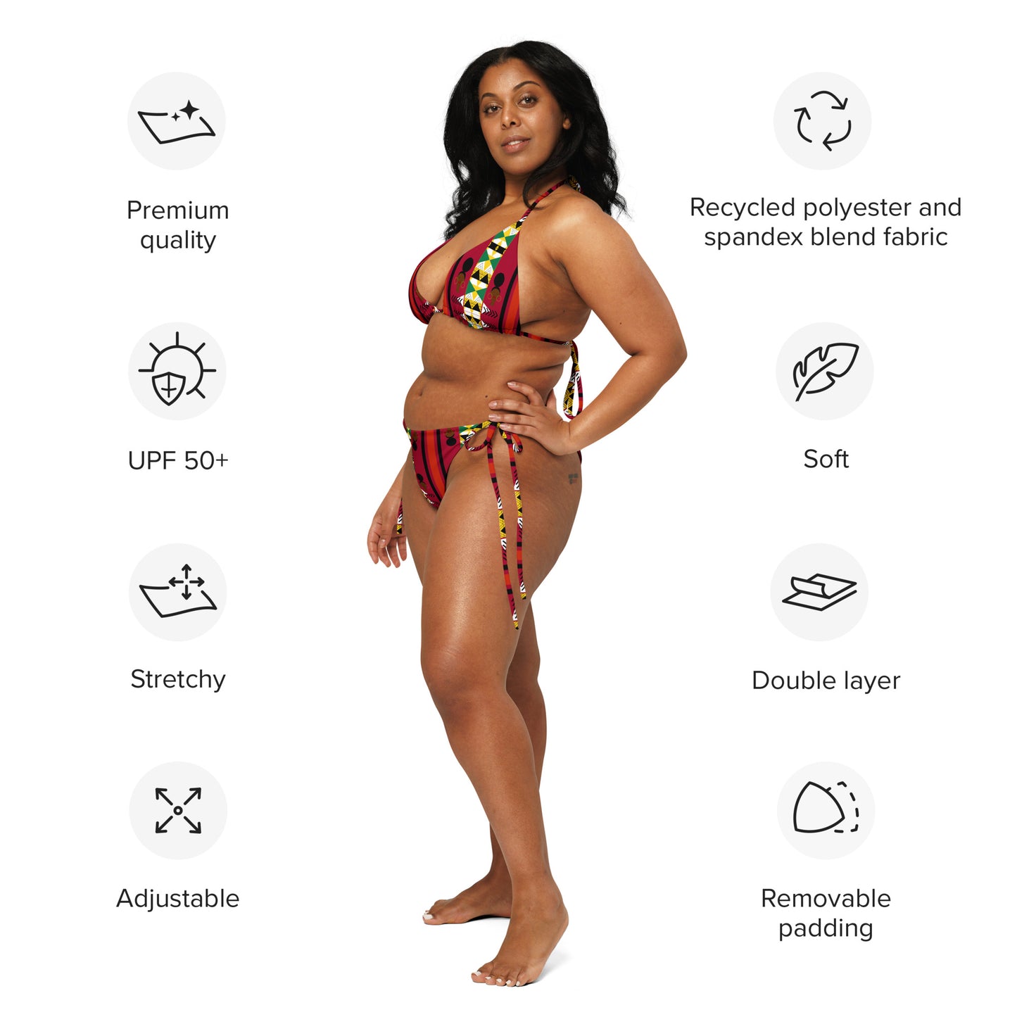 Afro-kini Bottoms - Red
