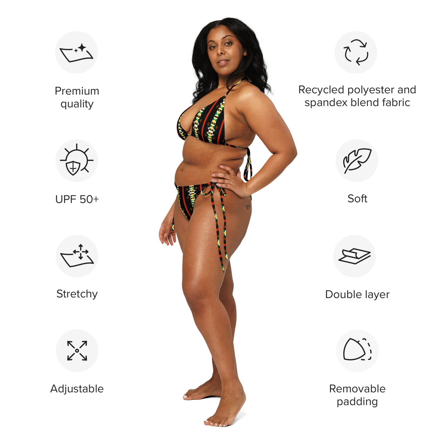 Afro-kini Bottoms - Black