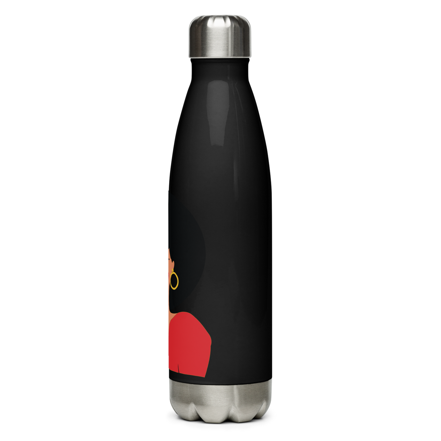 Black is Beautiful Stainless Steel Water Bottle