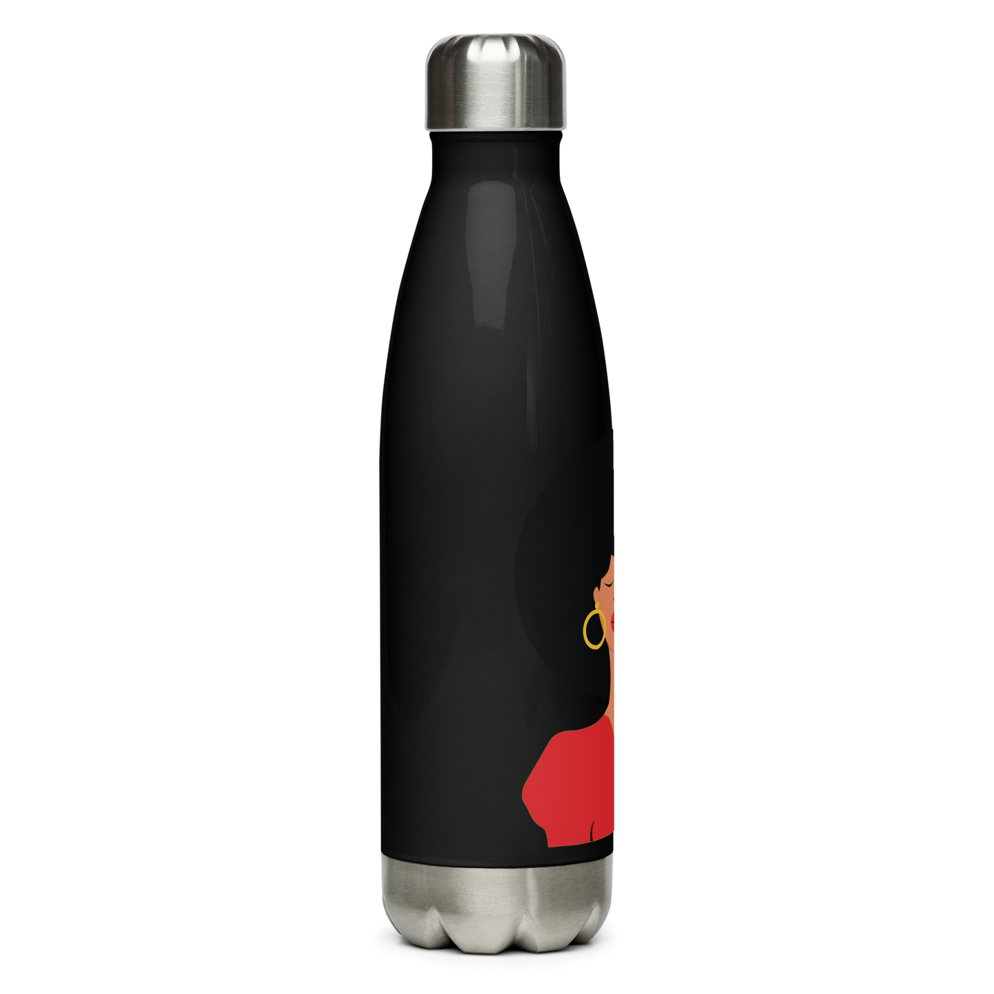 Black is Beautiful Stainless Steel Water Bottle