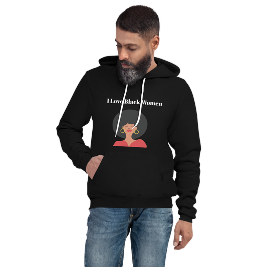 I Love Black Women Unisex Hoodie - Red