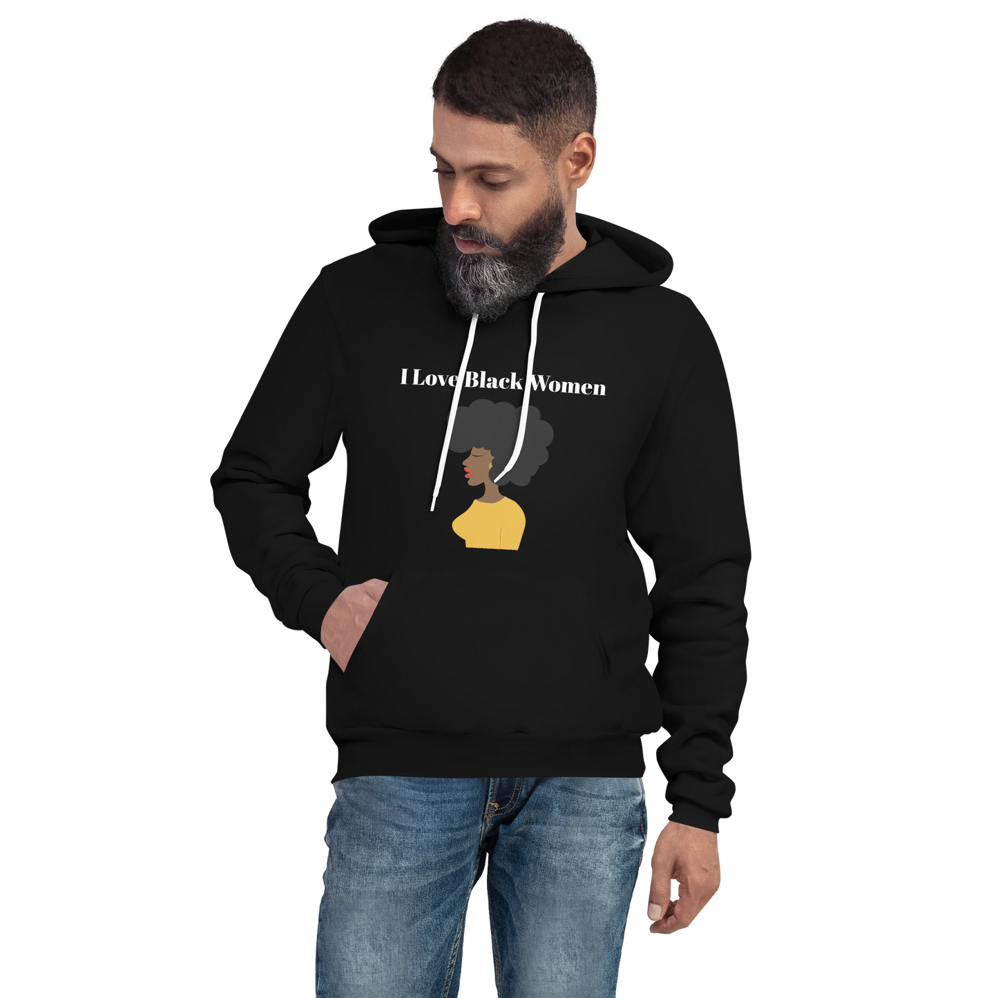 I Love Black Women Unisex Hoodie - Yellow