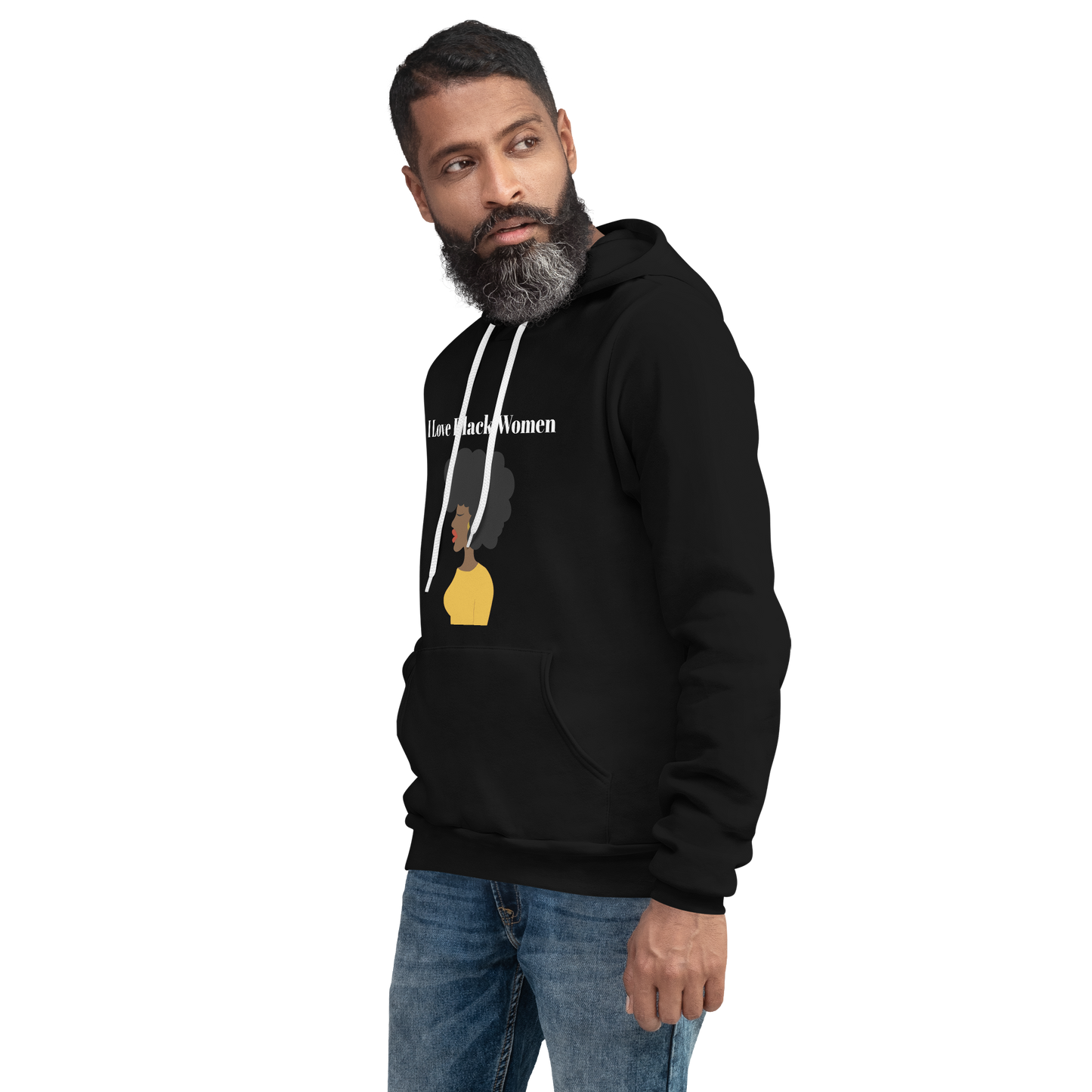 I Love Black Women Unisex Hoodie - Yellow