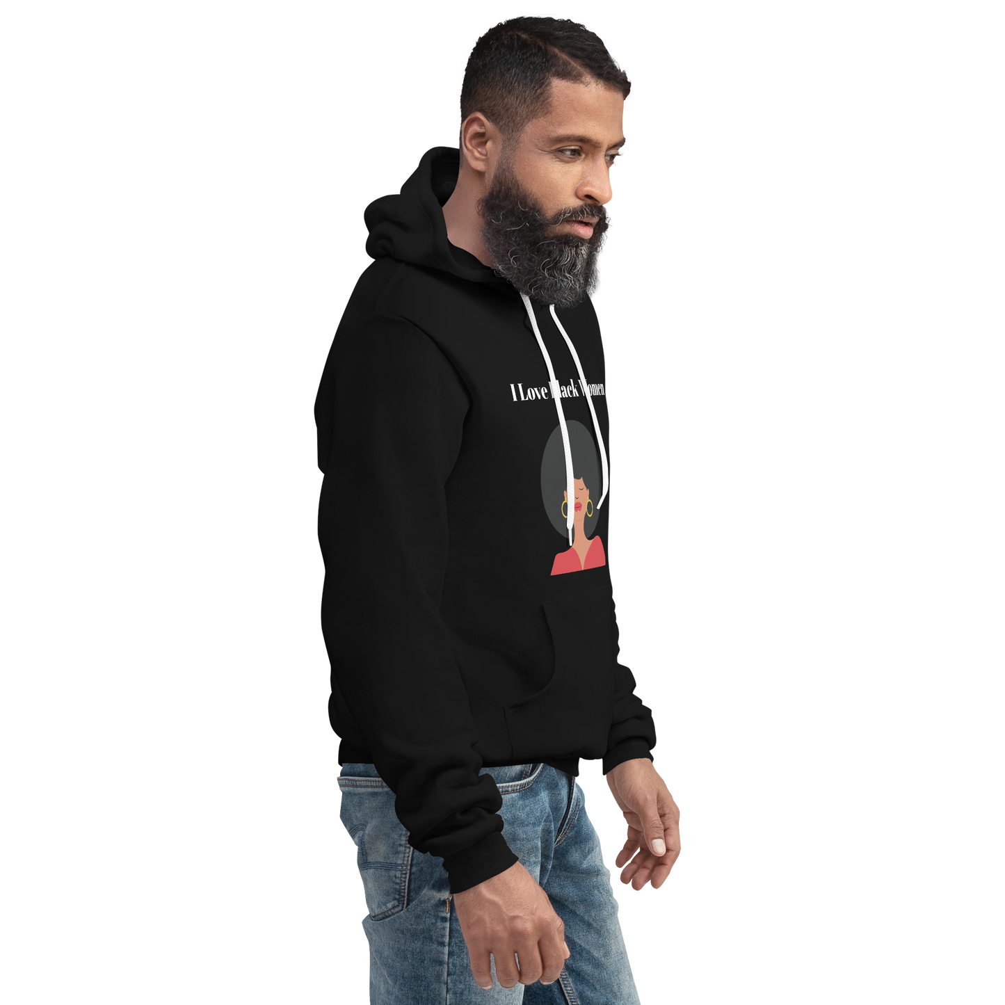 I Love Black Women Unisex Hoodie - Red
