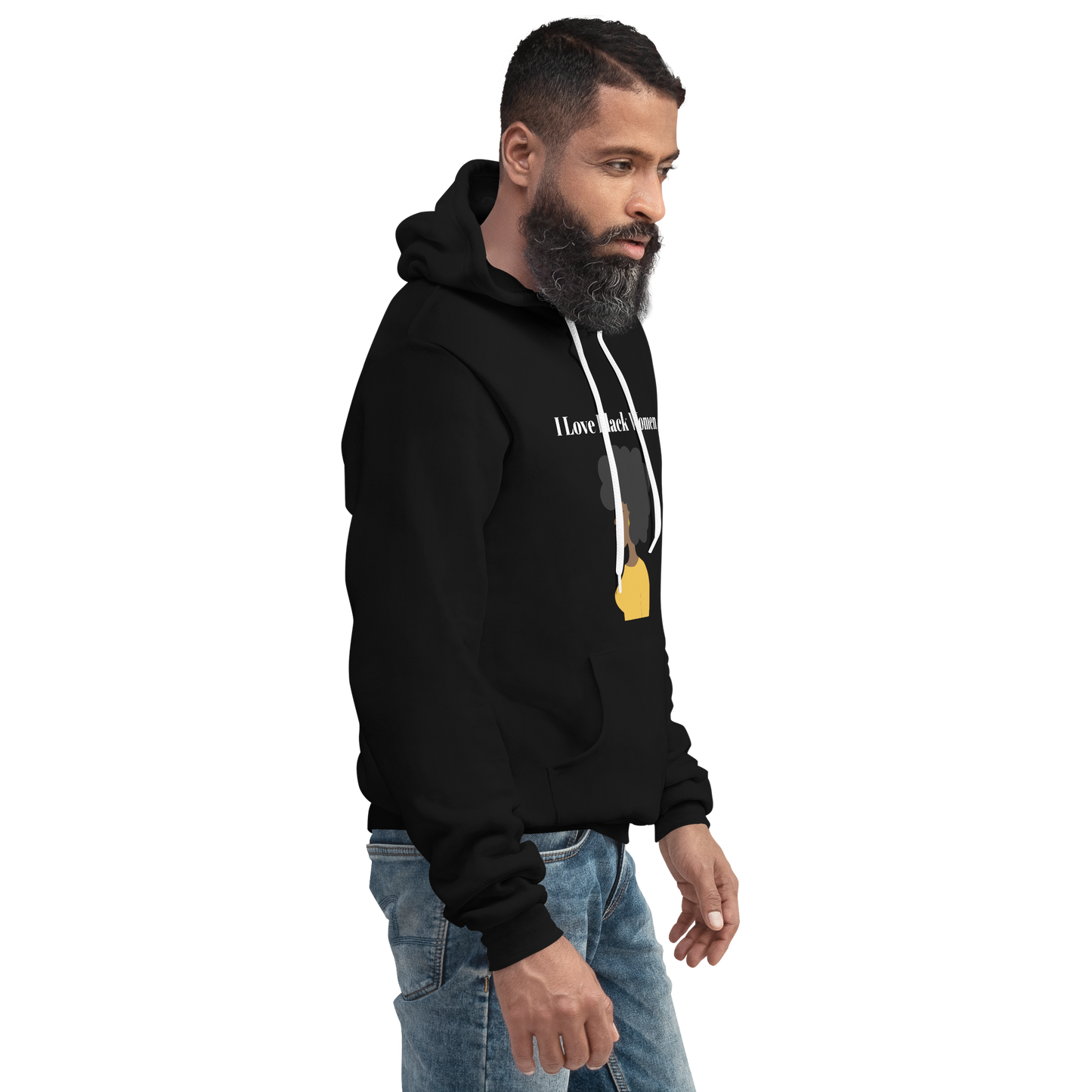 I Love Black Women Unisex Hoodie - Yellow