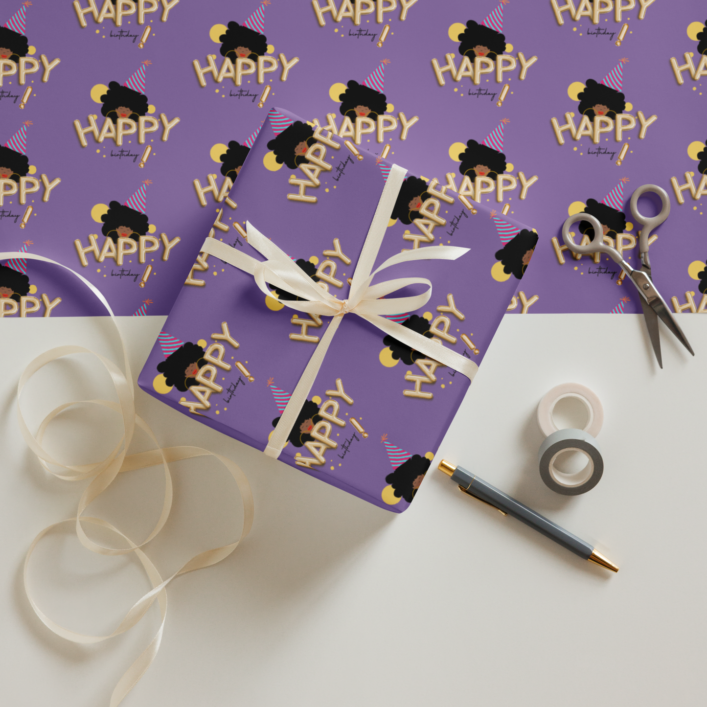 Happy Birthday Wrapping Paper Sheets