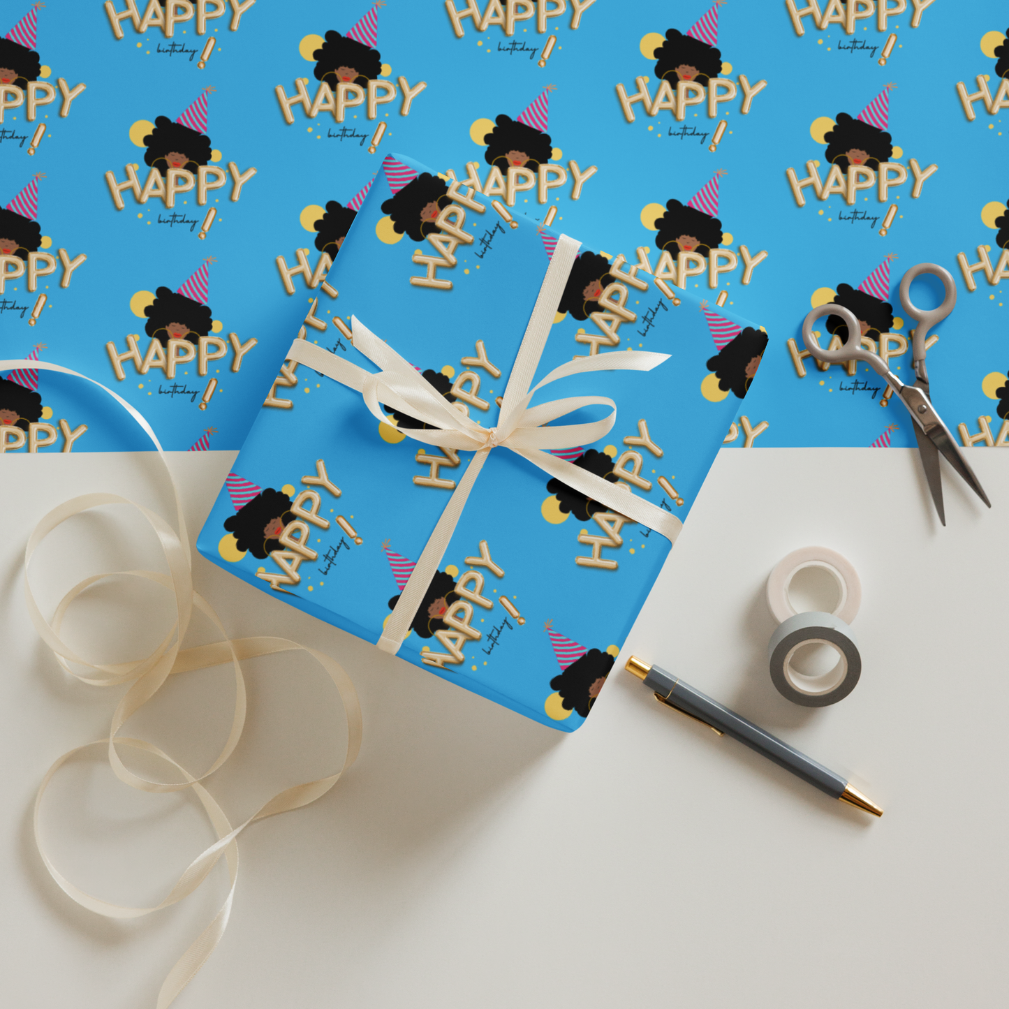 Happy Birthday Wrapping Paper Sheets
