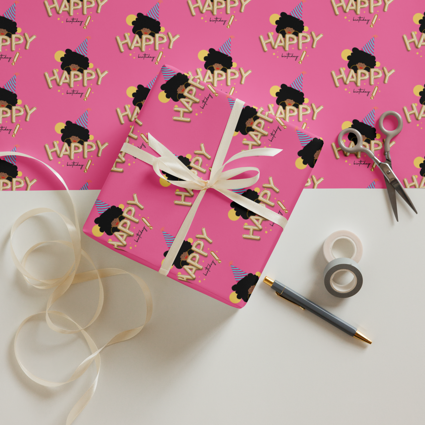 Happy Birthday Wrapping Paper Sheets