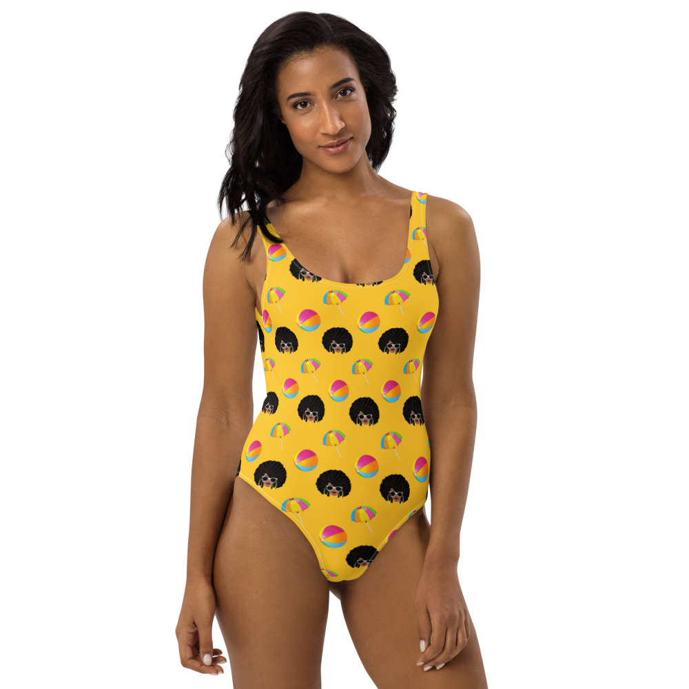 Chicy Girl Beach One-Piece Swimsuit in Yellow