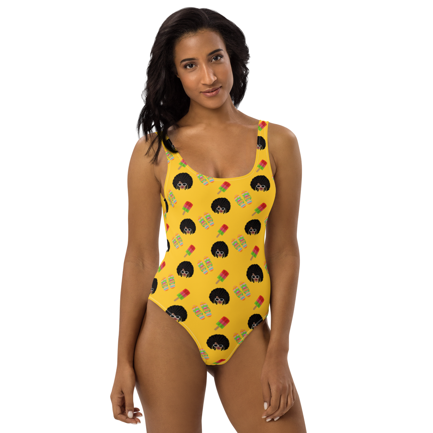 Chicy Girl Summer One-Piece Swimsuit in Yellow