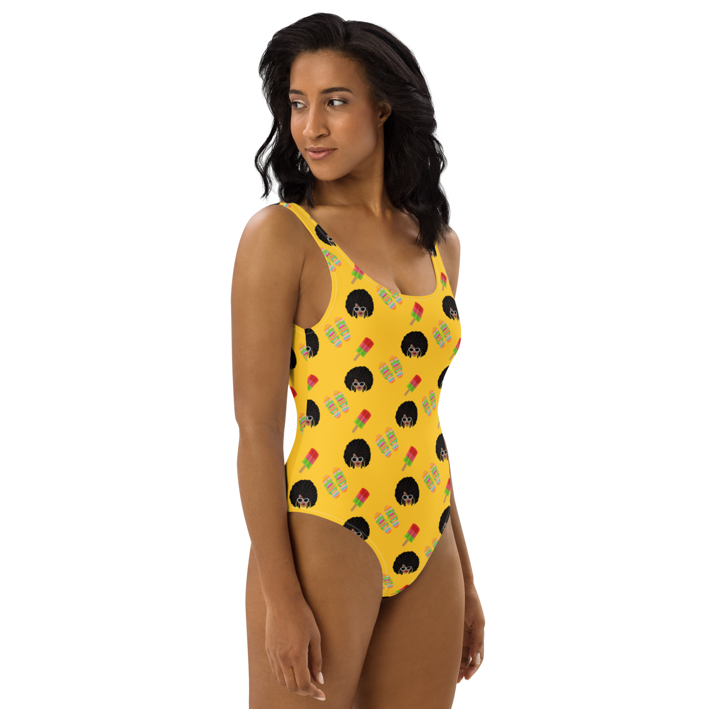 Chicy Girl Summer One-Piece Swimsuit in Yellow