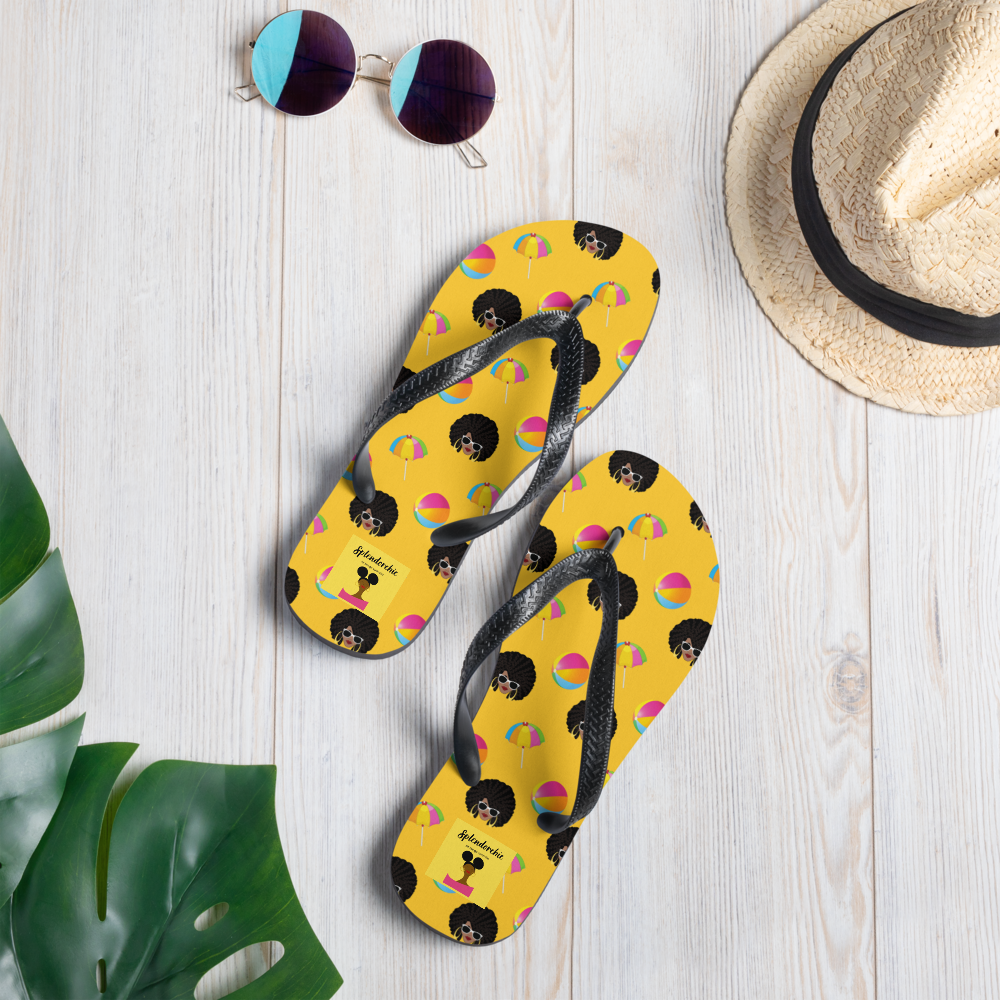 Chicy Girl Beach Flip-Flops in Yellow