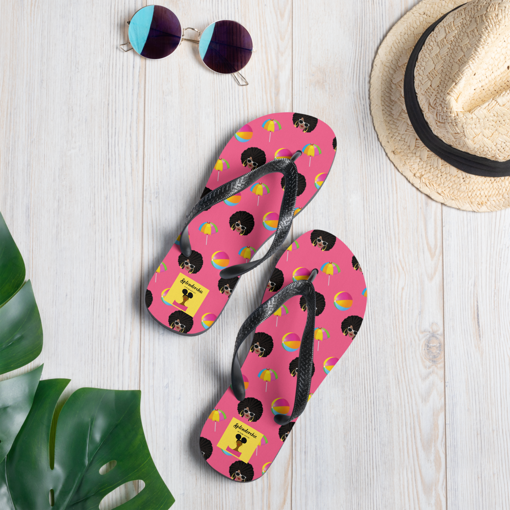 Chicy Girl Beach Flip-Flops in Brink Pink