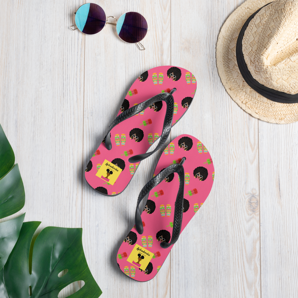 Chicy Girl Summer Flip-Flops in Brink Pink