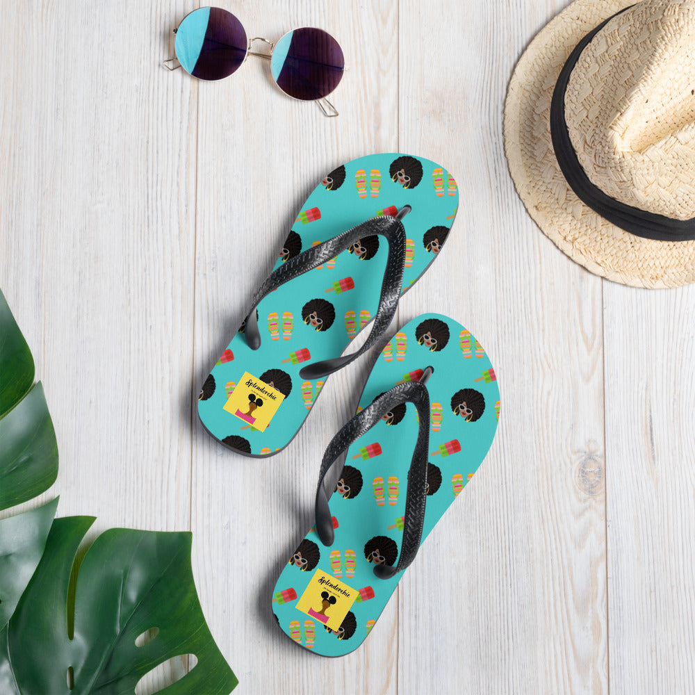 Chicy Girl Summer Flip-Flops in Dark Turquoise