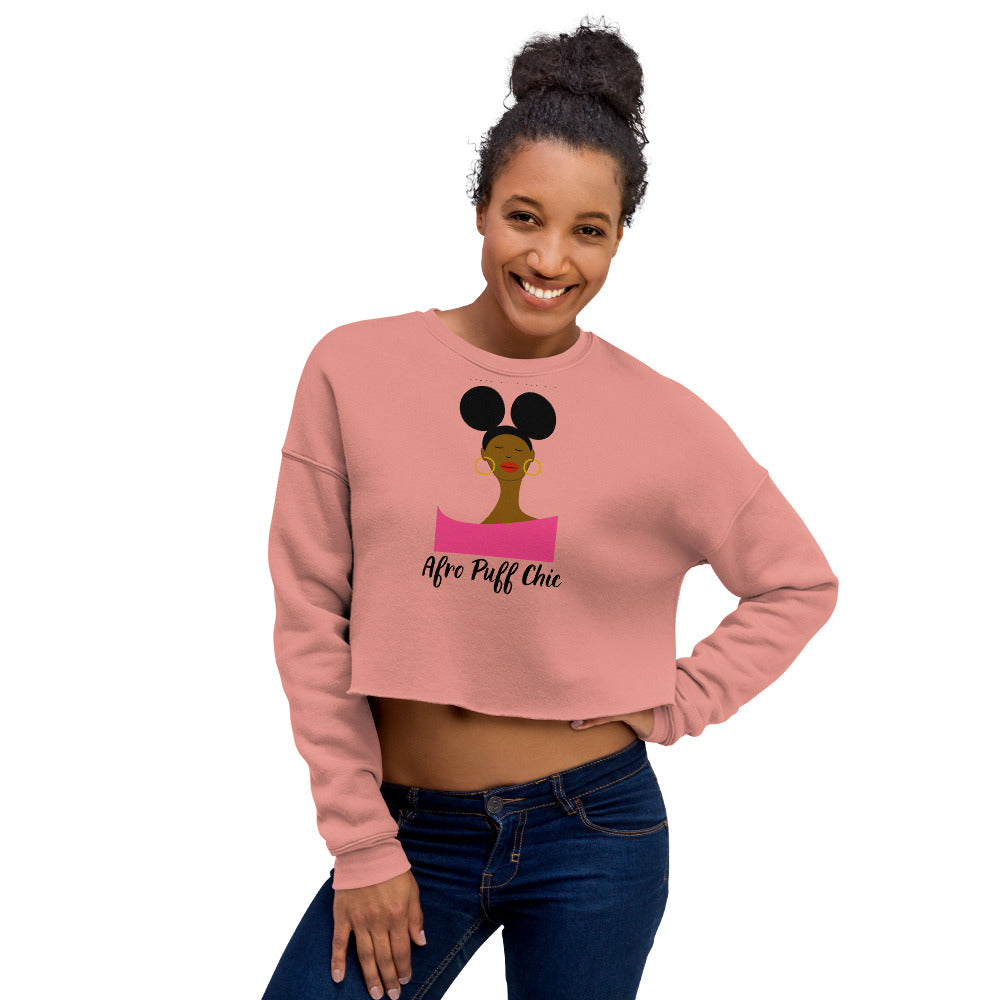 Afro Puff Chic Crop Sweatshirt