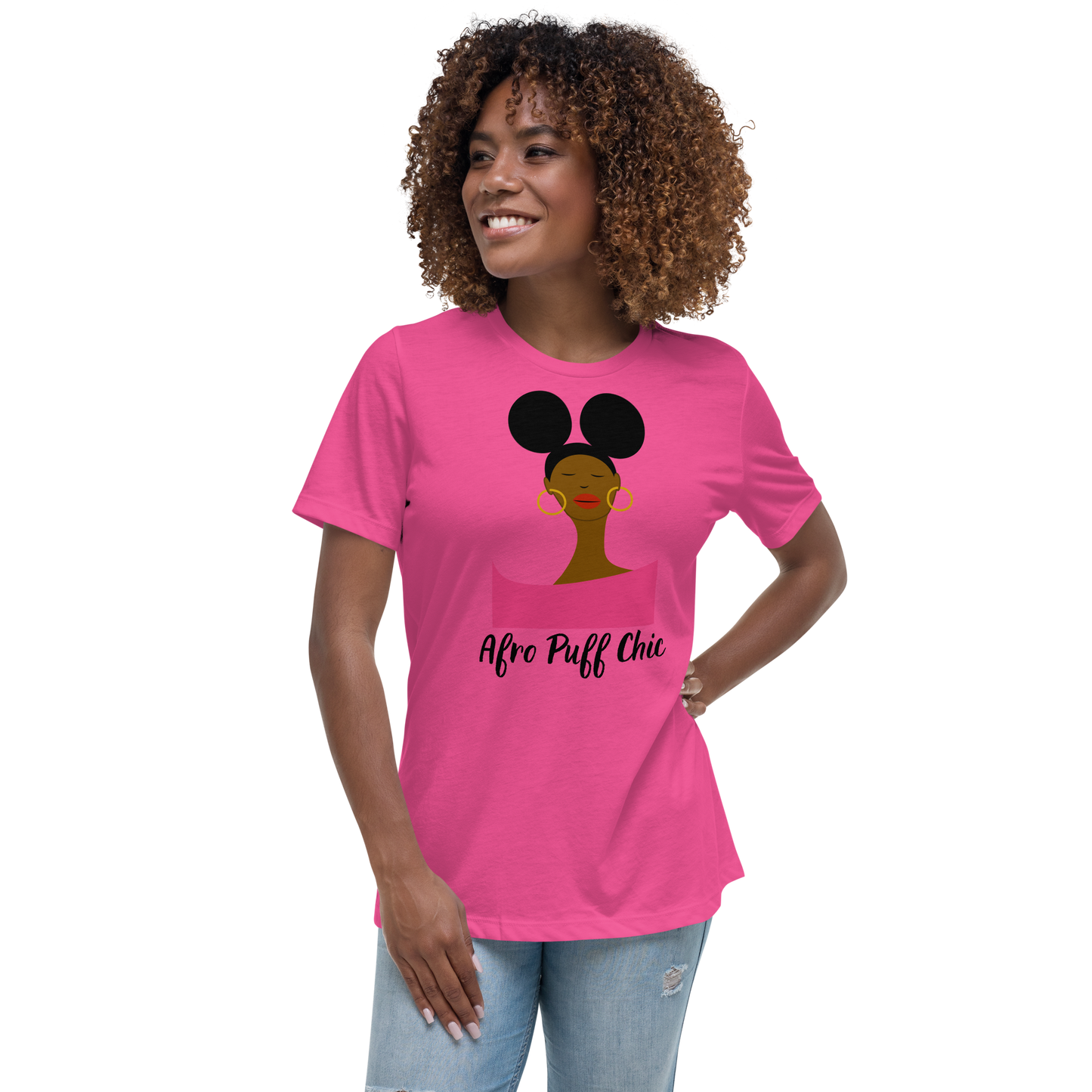 Afro Puff Chic Women's Relaxed T-Shirt