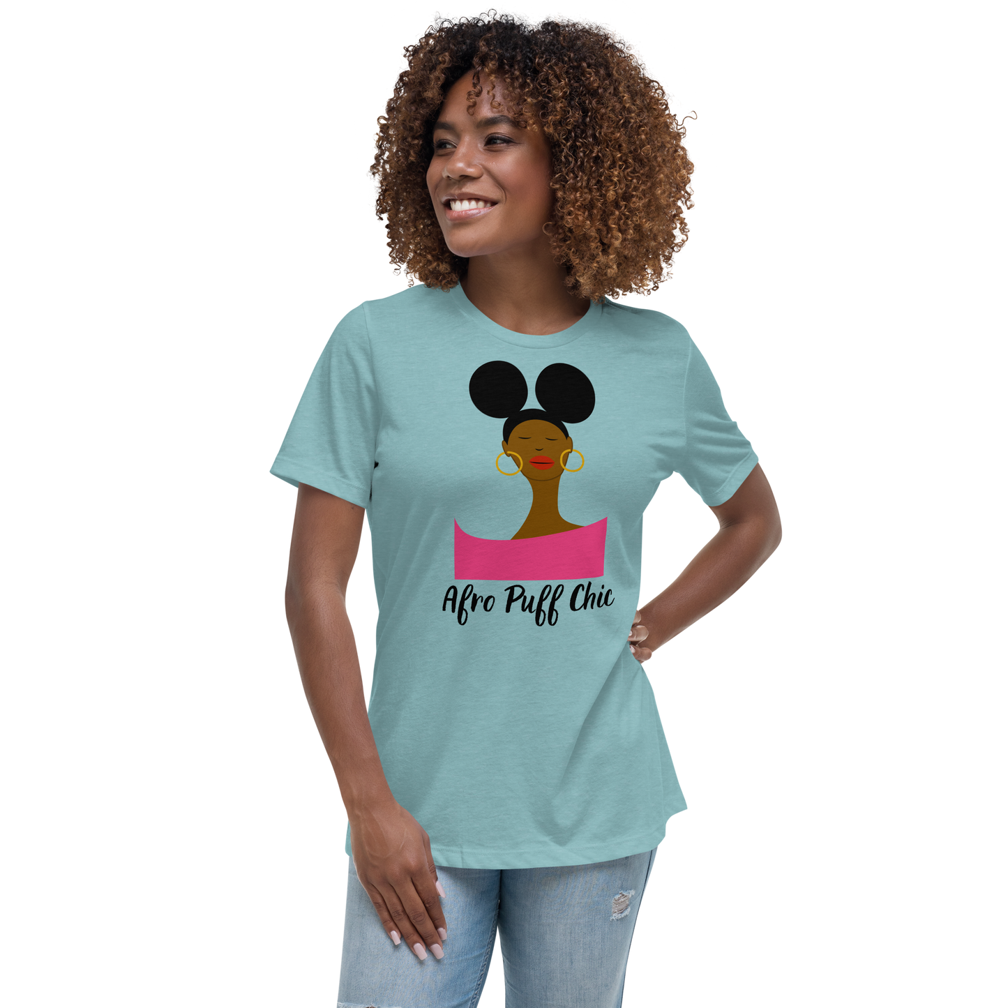 Afro Puff Chic Women's Relaxed T-Shirt