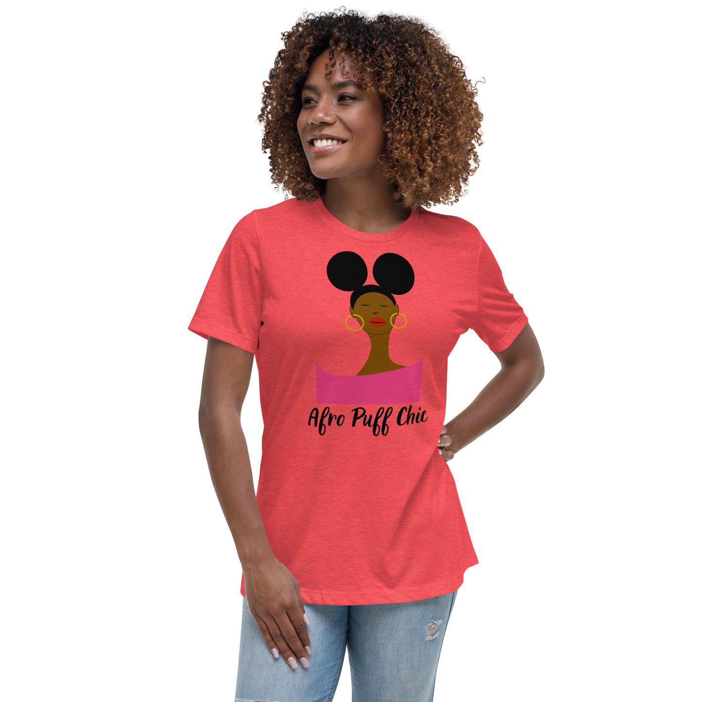 Afro Puff Chic Women's Relaxed T-Shirt