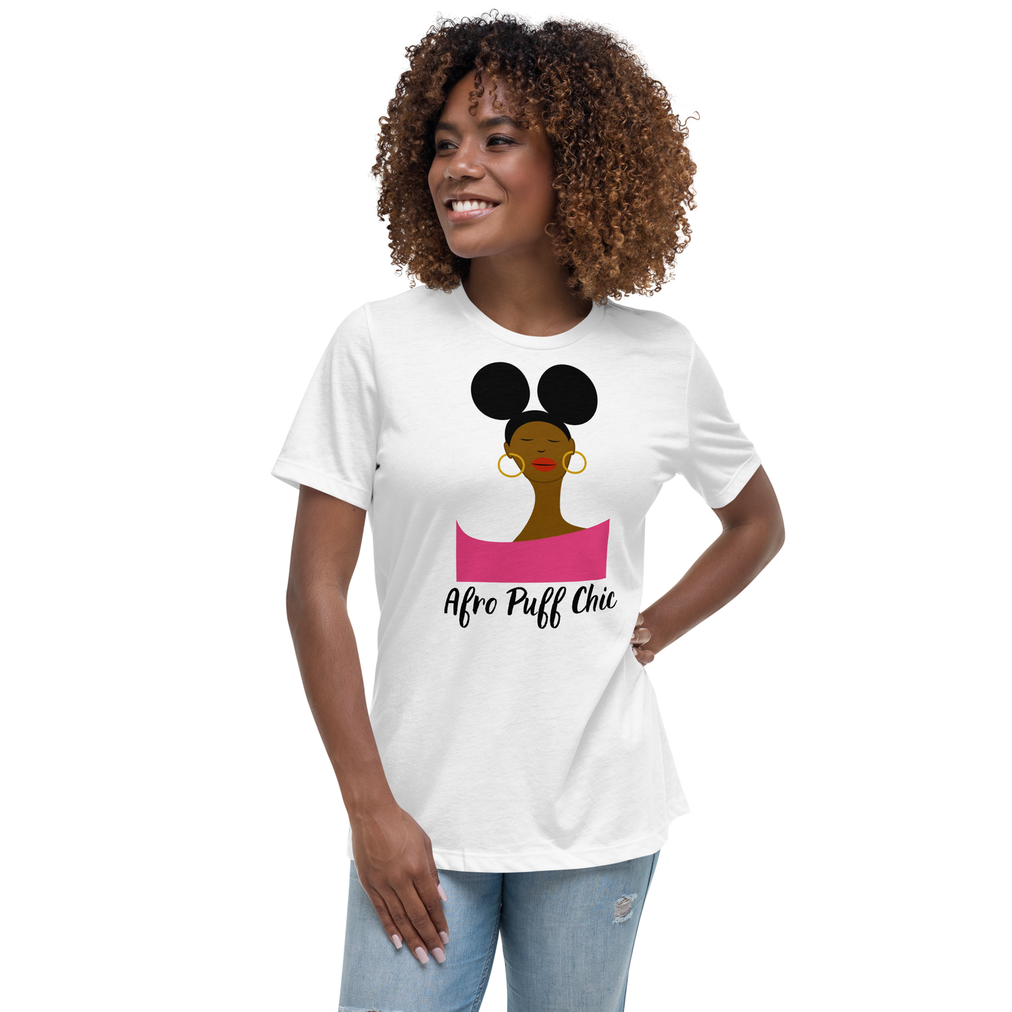 Afro Puff Chic Women's Relaxed T-Shirt