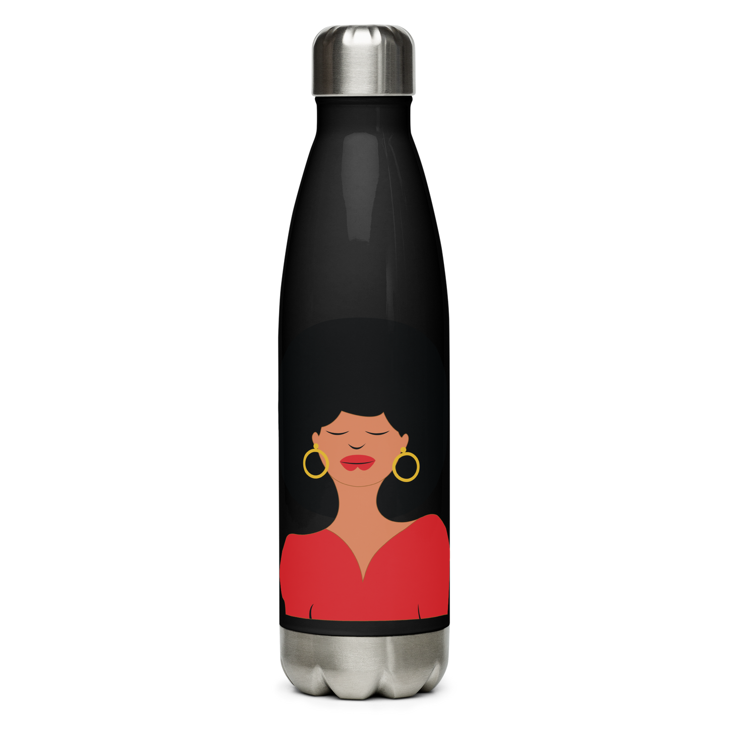 Black is Beautiful Stainless Steel Water Bottle