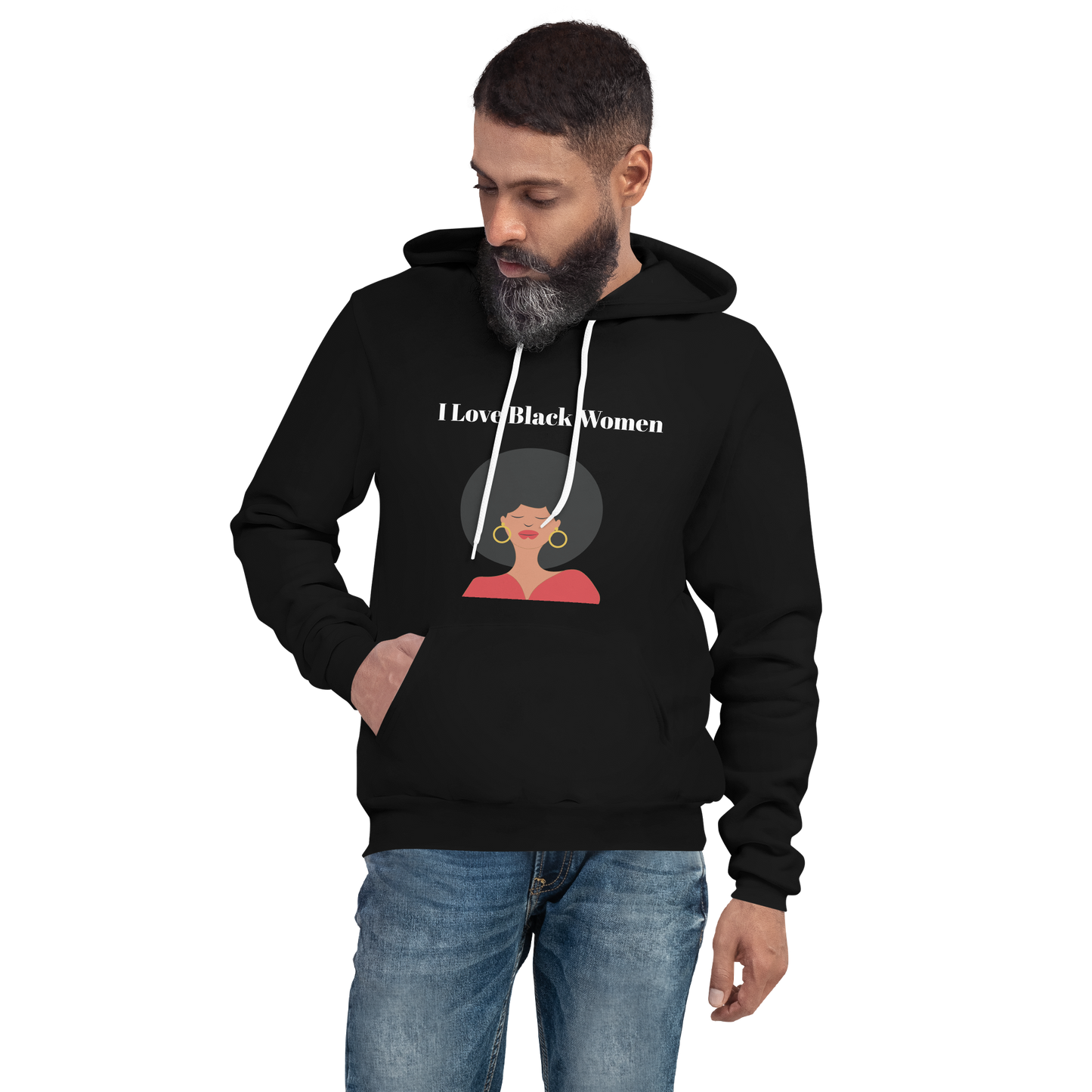 I Love Black Women Unisex Hoodie - Red