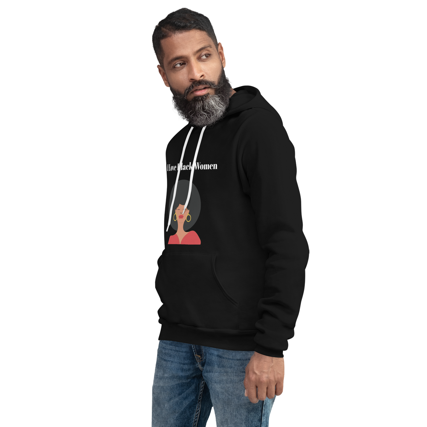 I Love Black Women Unisex Hoodie - Red