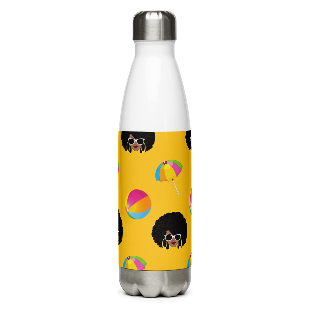 Chicy Girl Beach Water Bottle in Yellow