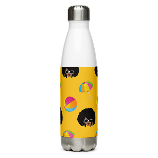Chicy Girl Beach Water Bottle in Yellow