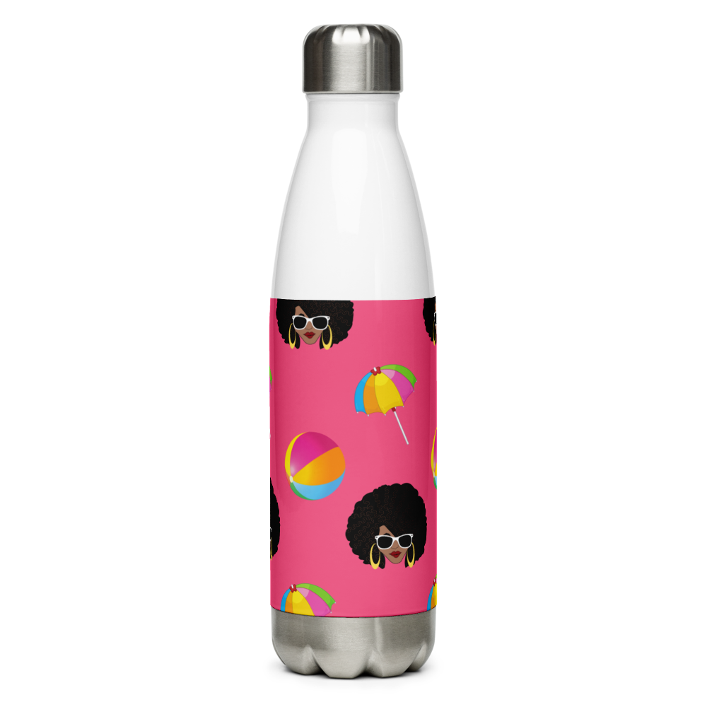 Chicy Girl Beach Water Bottle in Brink Pink