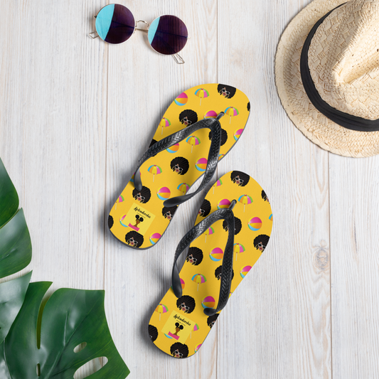 Chicy Girl Beach Flip-Flops in Yellow